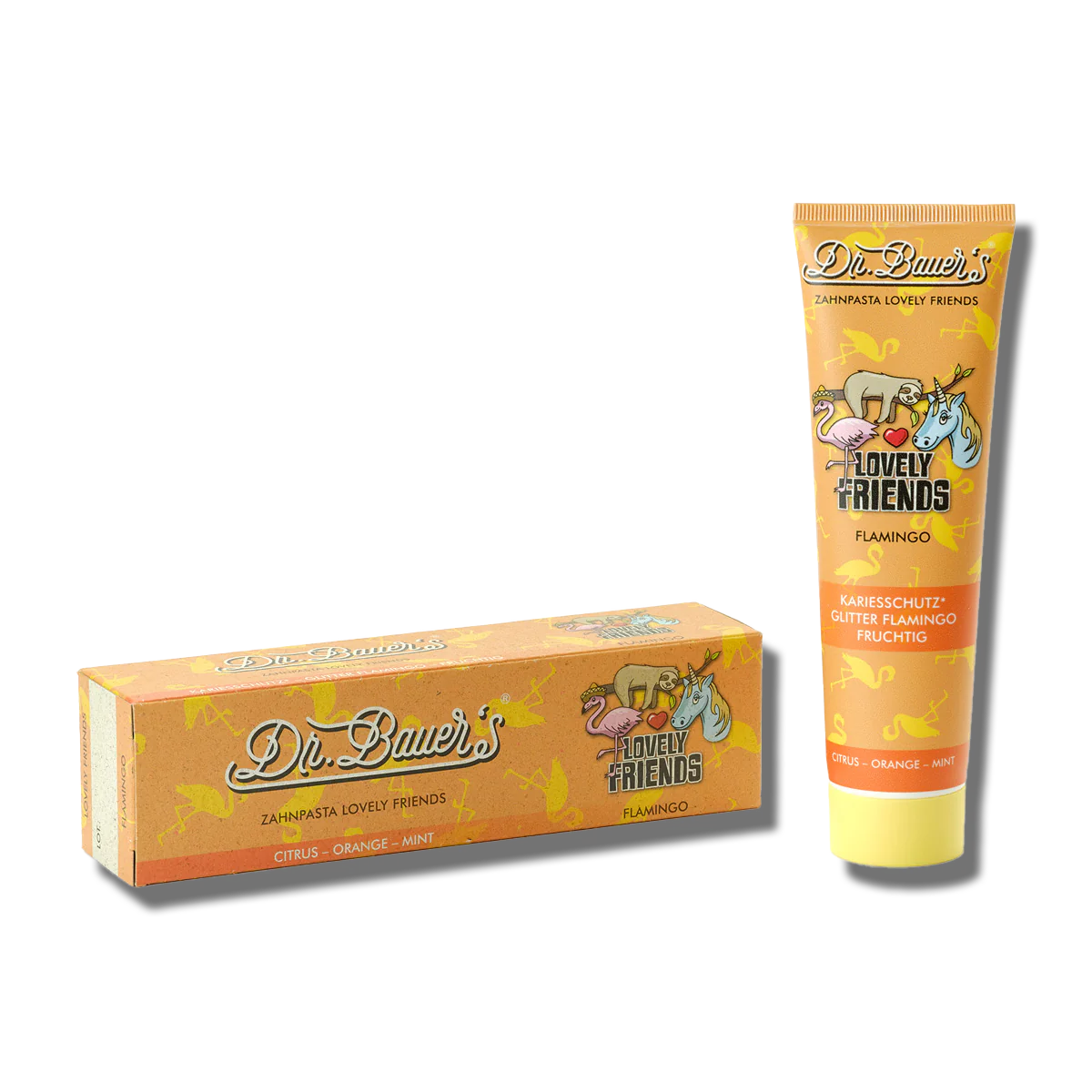 Dr. Bauer's Pasta de dientes Lovely Friends Flamencos, 90 ml |  Dental Boutique Canarias.