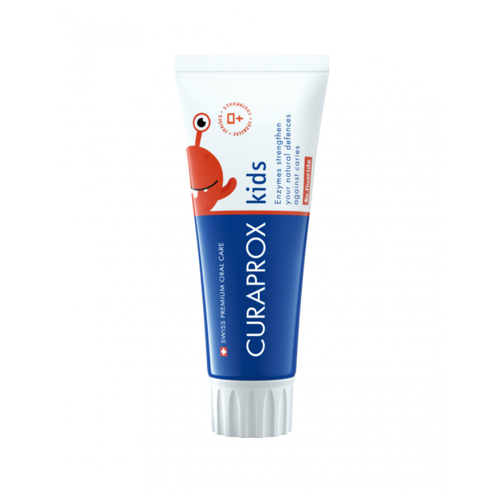 CURAPROX Pasta de dientes para niños Kids fresa, sin flúor, 60 ml - Dental Boutique Canarias