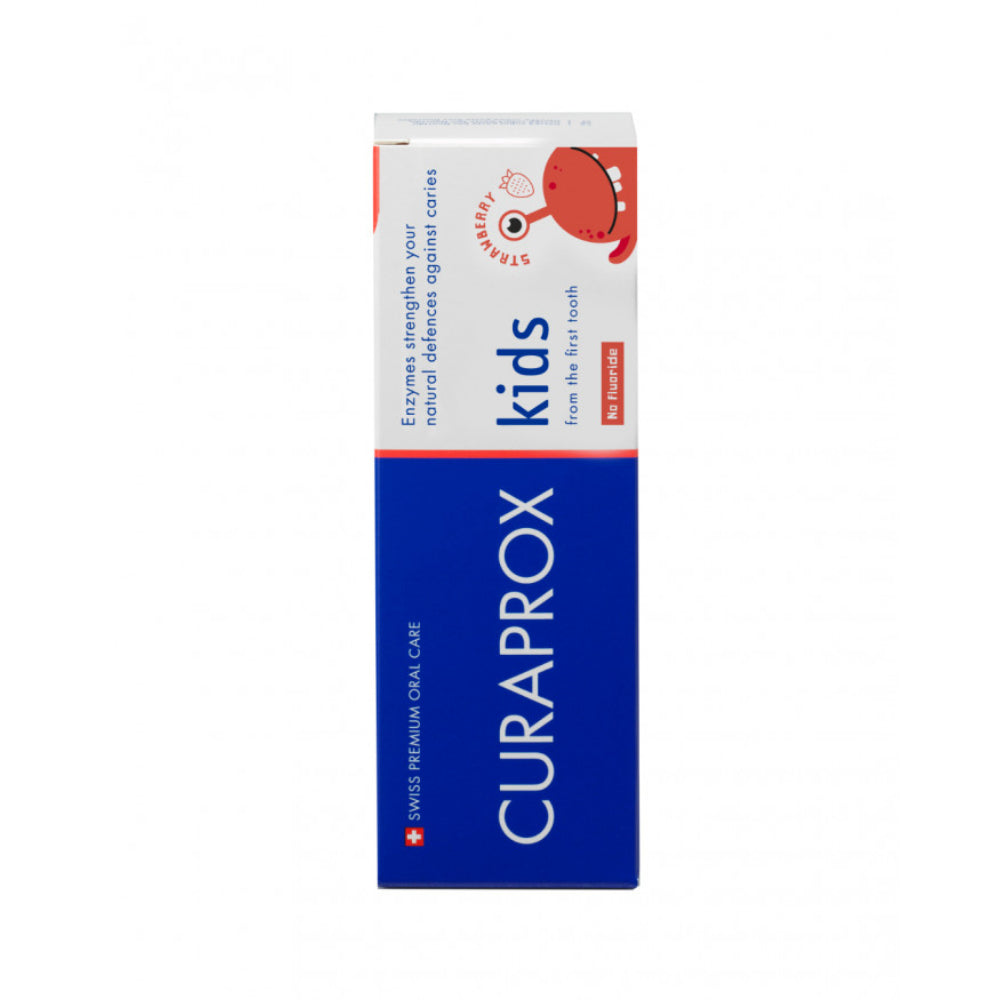 CURAPROX Pasta de dientes para niños Kids fresa, sin flúor, 60 ml - Dental Boutique Canarias